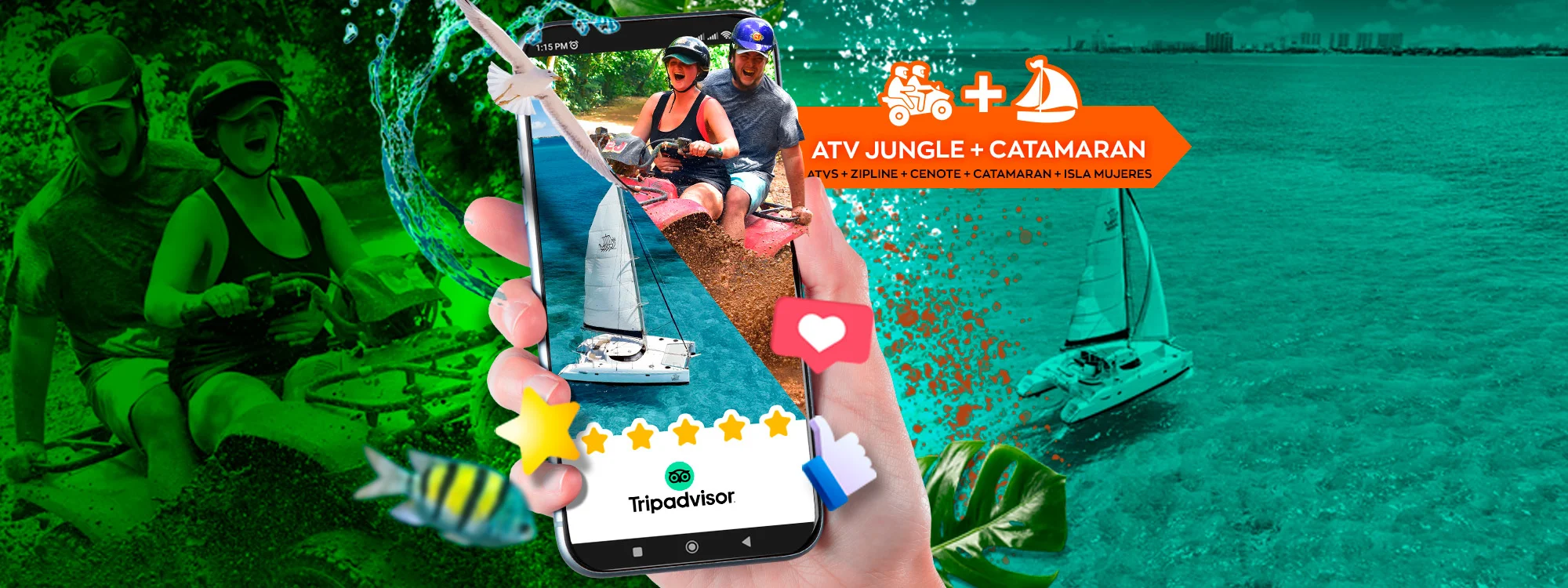 atv jungle with catamaran experience