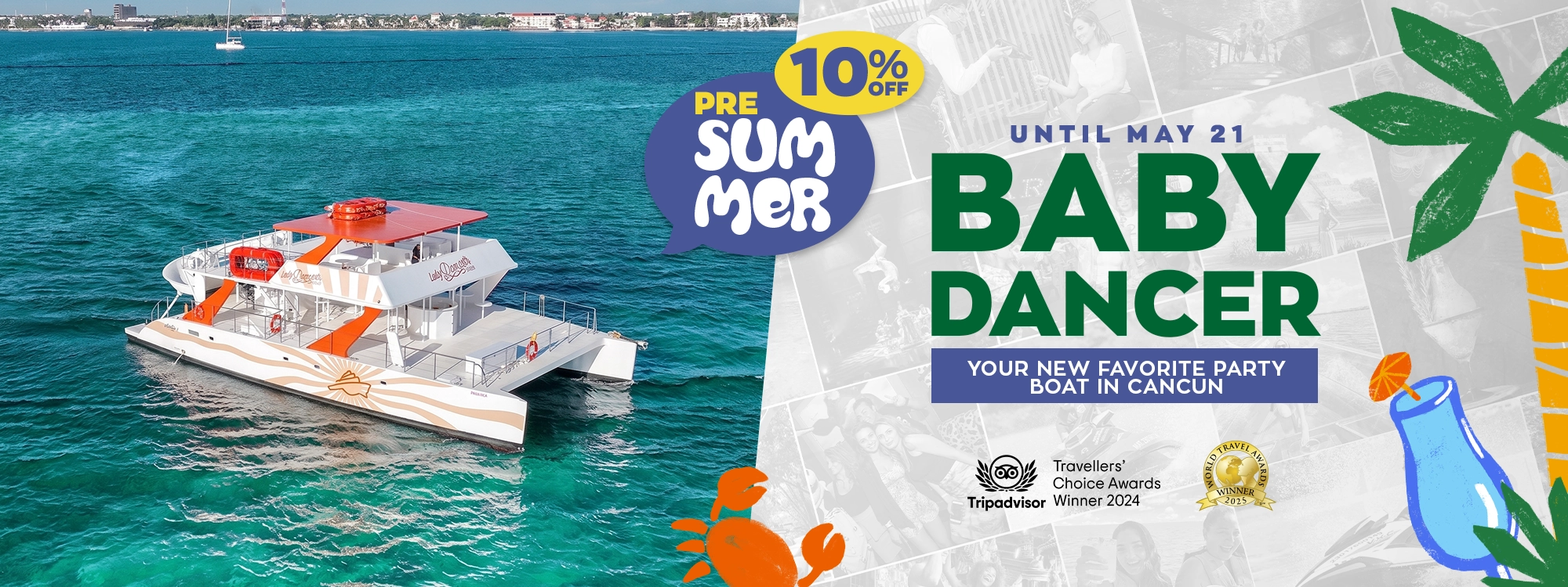 baby dancer party boat in cancun