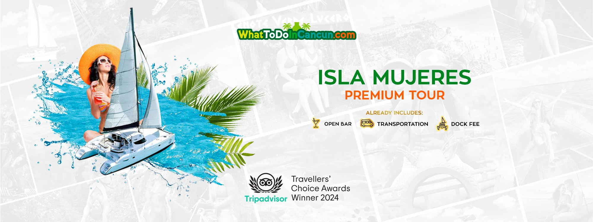 tour isla mujeres catamaran premium service