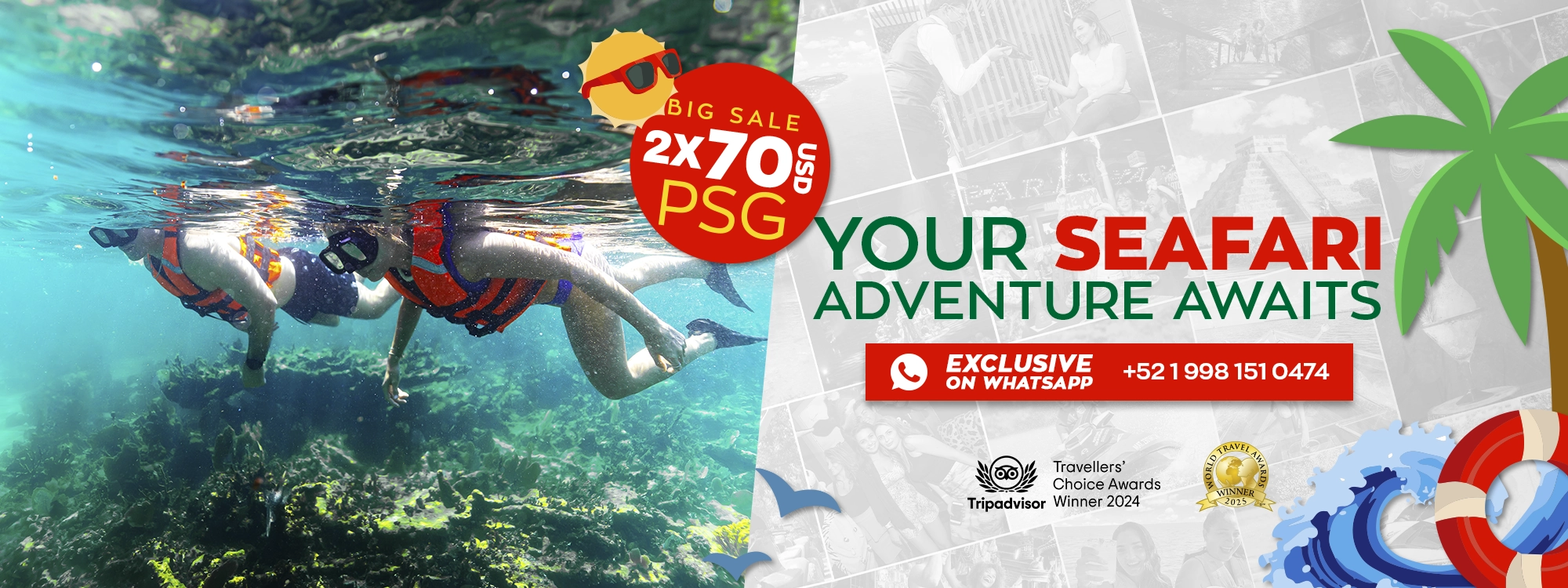 tour puerto morelos reef snorkel adventure