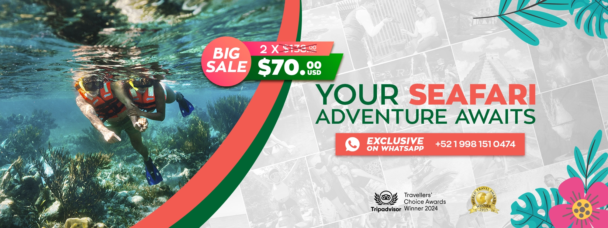 tour puerto morelos reef snorkel adventure